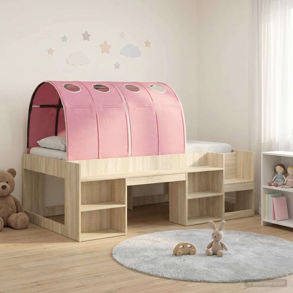 Letto con Tunnel 3 pz Rovere Sonoma e Rosa Legno ingegnerizzato | homemem39