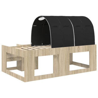 Letto con Tunnel 3 pz Rovere Sonoma e Nero Legno ingegnerizzato | homemem39