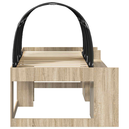 Letto con Tunnel 3 pz Rovere Sonoma e Nero Legno ingegnerizzato | homemem39
