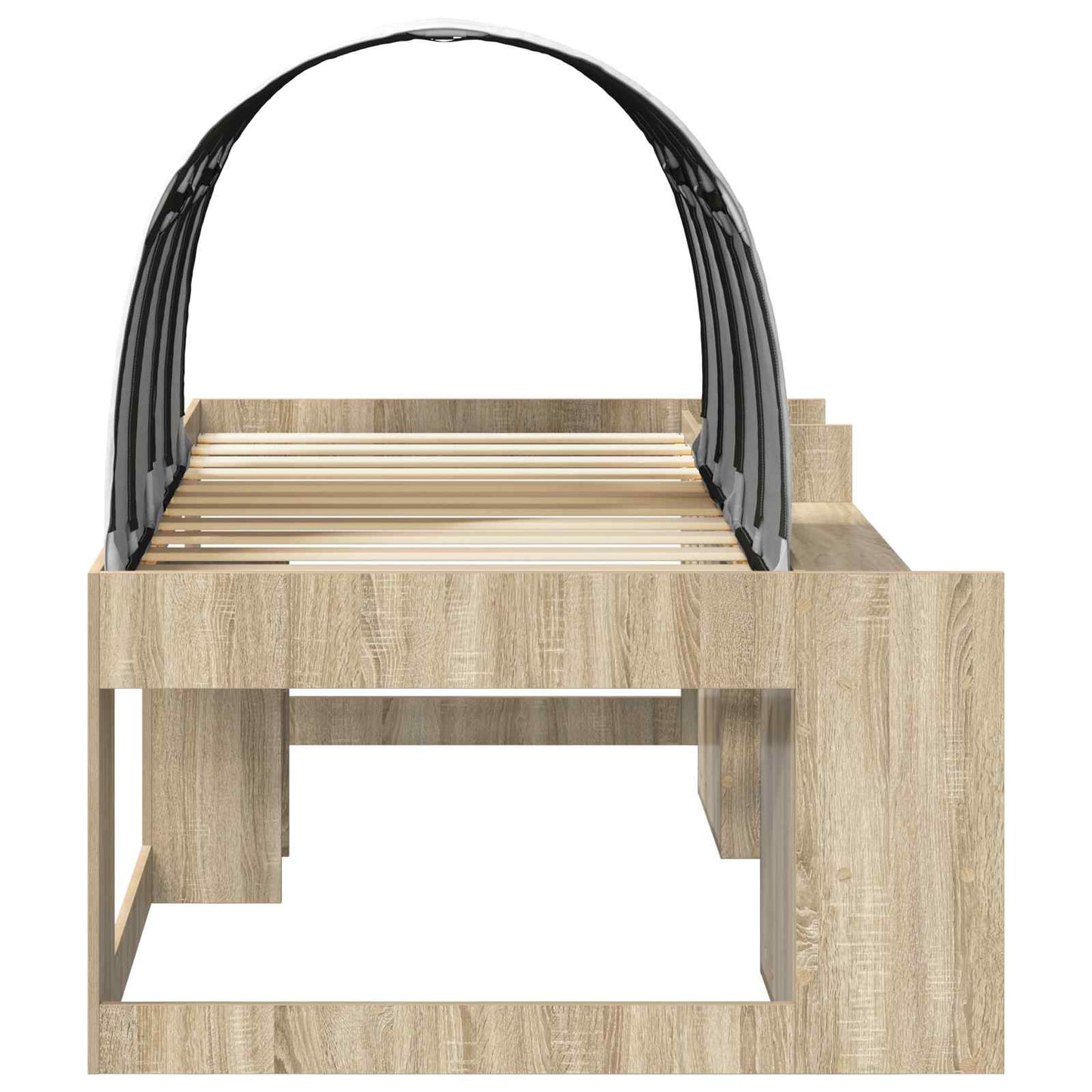 Letto con Tunnel con lo scaffale 3 pz Rovere Sonoma e Bianco | homemem39