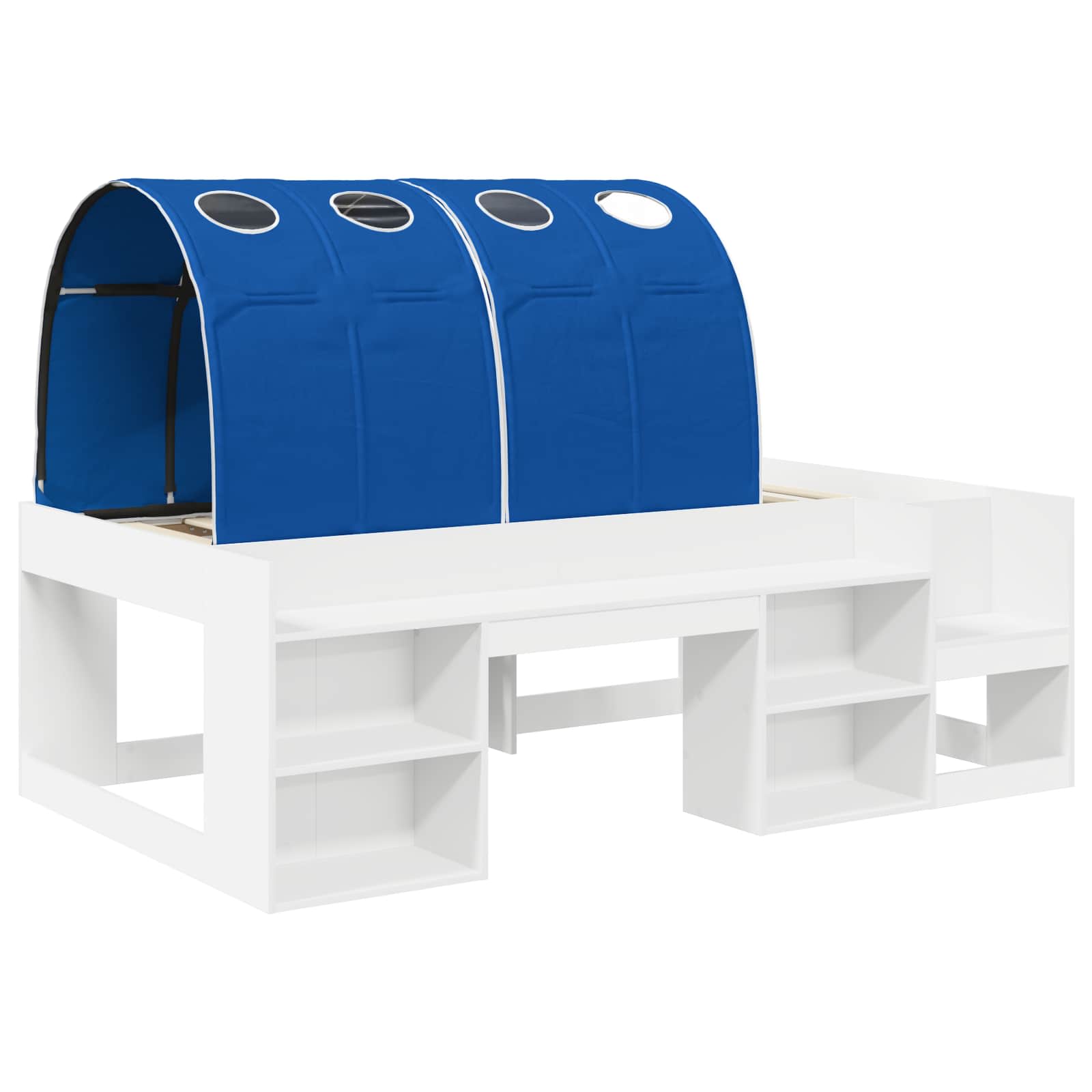 Letto con Tunnel 3 pcs Bianco e Blu Legno multistrato | homemem39
