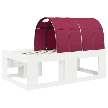 Letto con Tunnel 3 pz Bianco e Rosso Legno multistrato | homemem39