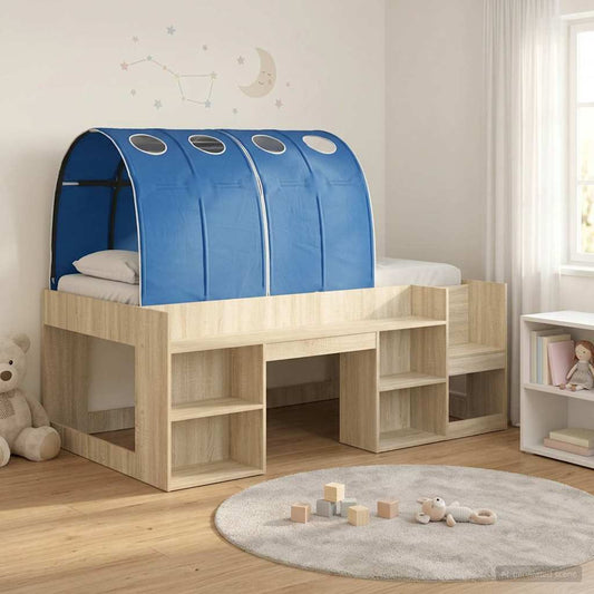Letto con Tunnel 3 pz Rovere Sonoma e Blu Legno multistrato | homemem39