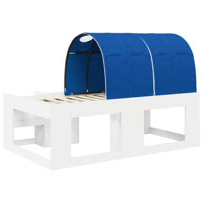 Letto con Tunnel 3 pz Bianco e Blu Legno multistrato | homemem39
