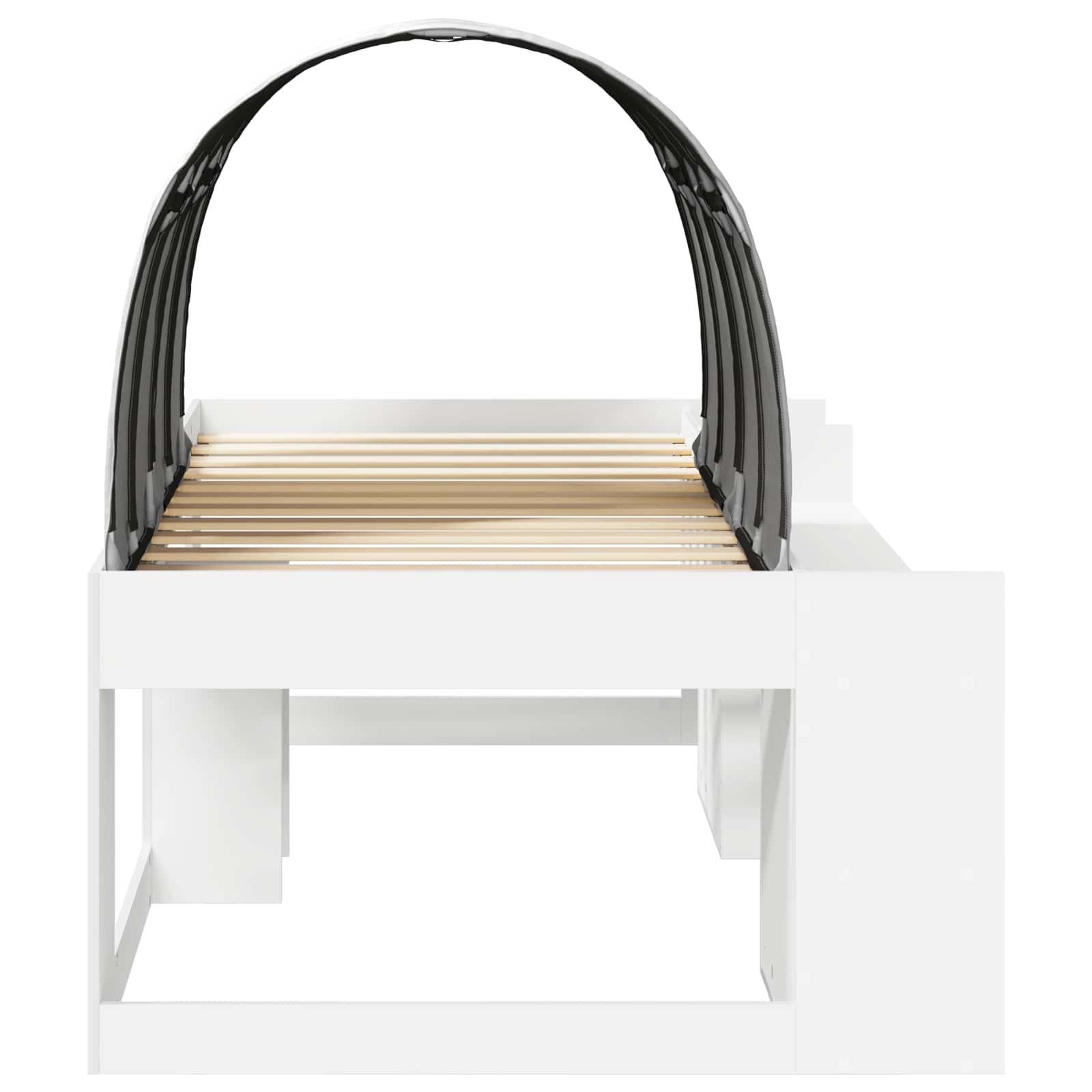 Letto con Tunnel con lo scaffale 3 pz Bianco Legno multistrato | homemem39