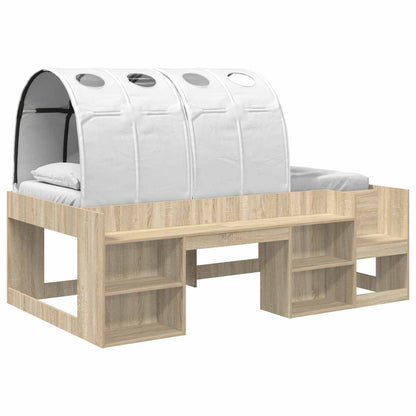 Letto con Tunnel 3 pz Rovere Sonoma e Bianco Legno multistrato | homemem39