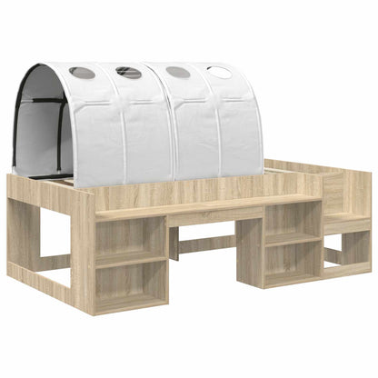 Letto con Tunnel 3 pz Rovere Sonoma e Bianco Legno multistrato | homemem39