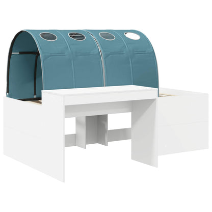 Letto con Tunnel 3 pz Bianco e azzurro Legno multistrato | homemem39
