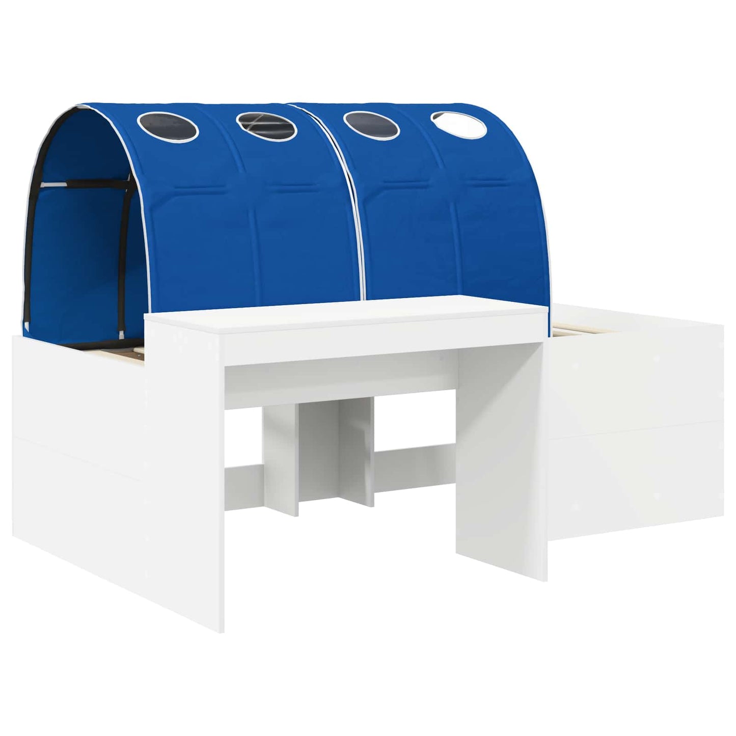 Letto con Tunnel 3 pz Bianco e Blu Legno multistrato | homemem39