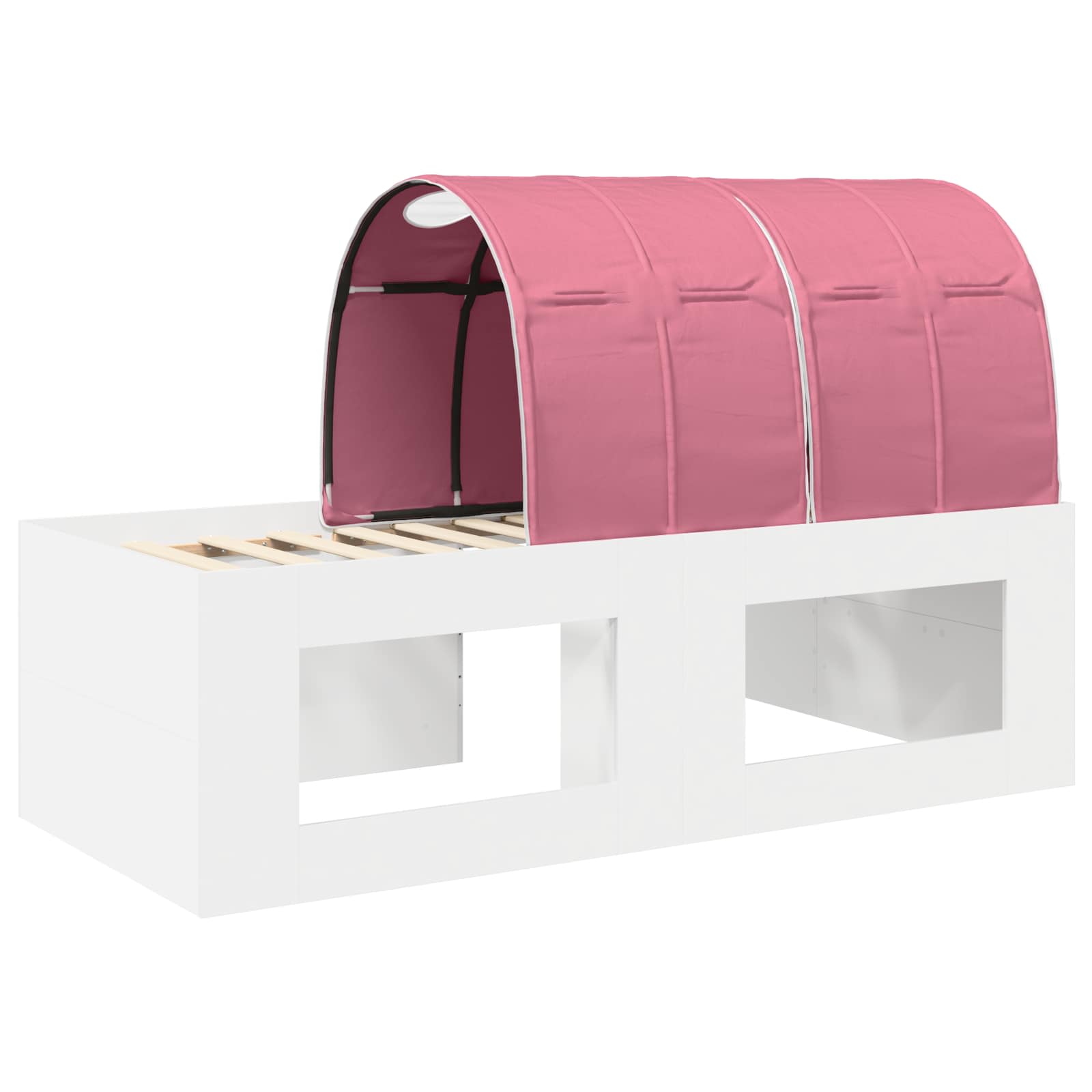 Letto con Tunnel 3 pz Bianco e Rosa Legno multistrato | homemem39