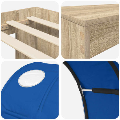Letto con Tunnel 3 pz Rovere Sonoma e Blu Legno multistrato | homemem39