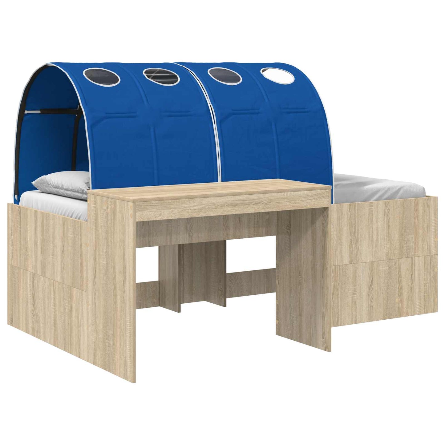 Letto con Tunnel 3 pz Rovere Sonoma e Blu Legno multistrato | homemem39