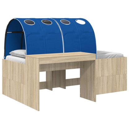 Letto con Tunnel 3 pz Rovere Sonoma e Blu Legno multistrato | homemem39