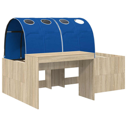 Letto con Tunnel 3 pz Rovere Sonoma e Blu Legno multistrato | homemem39