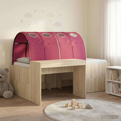 Letto con Tunnel 3 pz Rovere Sonoma e Rosso Legno multistrato | homemem39