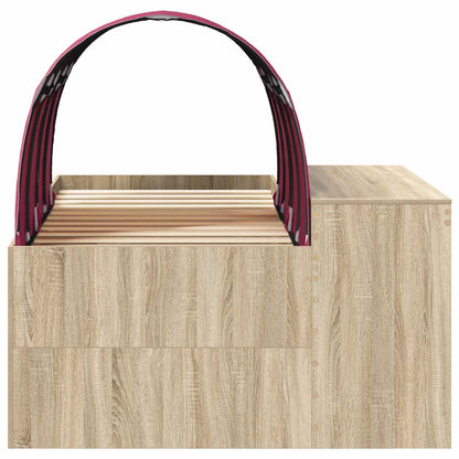 Letto con Tunnel 3 pz Rovere Sonoma e Rosso Legno multistrato | homemem39