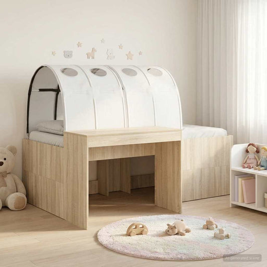 Letto con Tunnel 3 pz Rovere Sonoma e Bianco Legno multistrato | homemem39