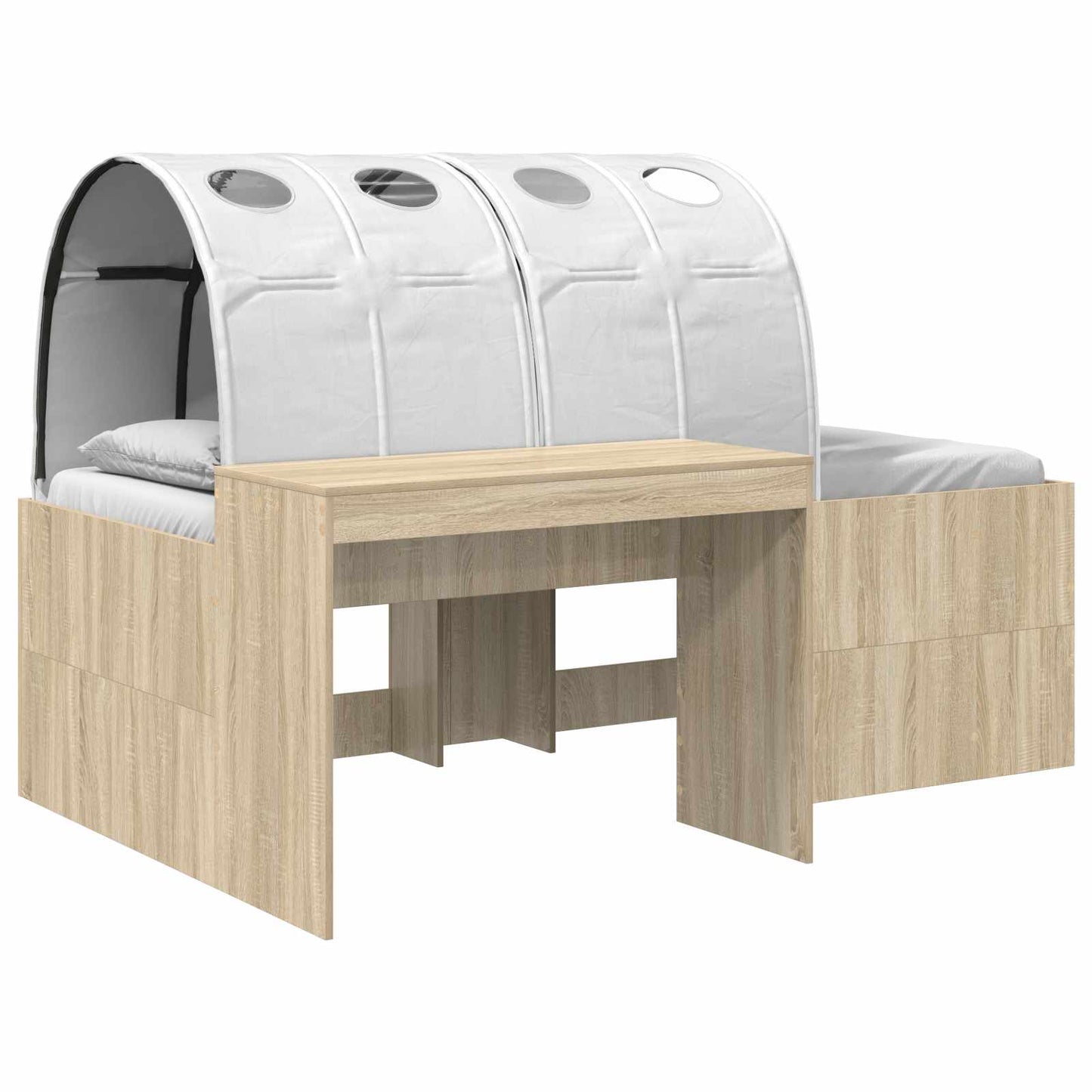 Letto con Tunnel 3 pz Rovere Sonoma e Bianco Legno multistrato | homemem39