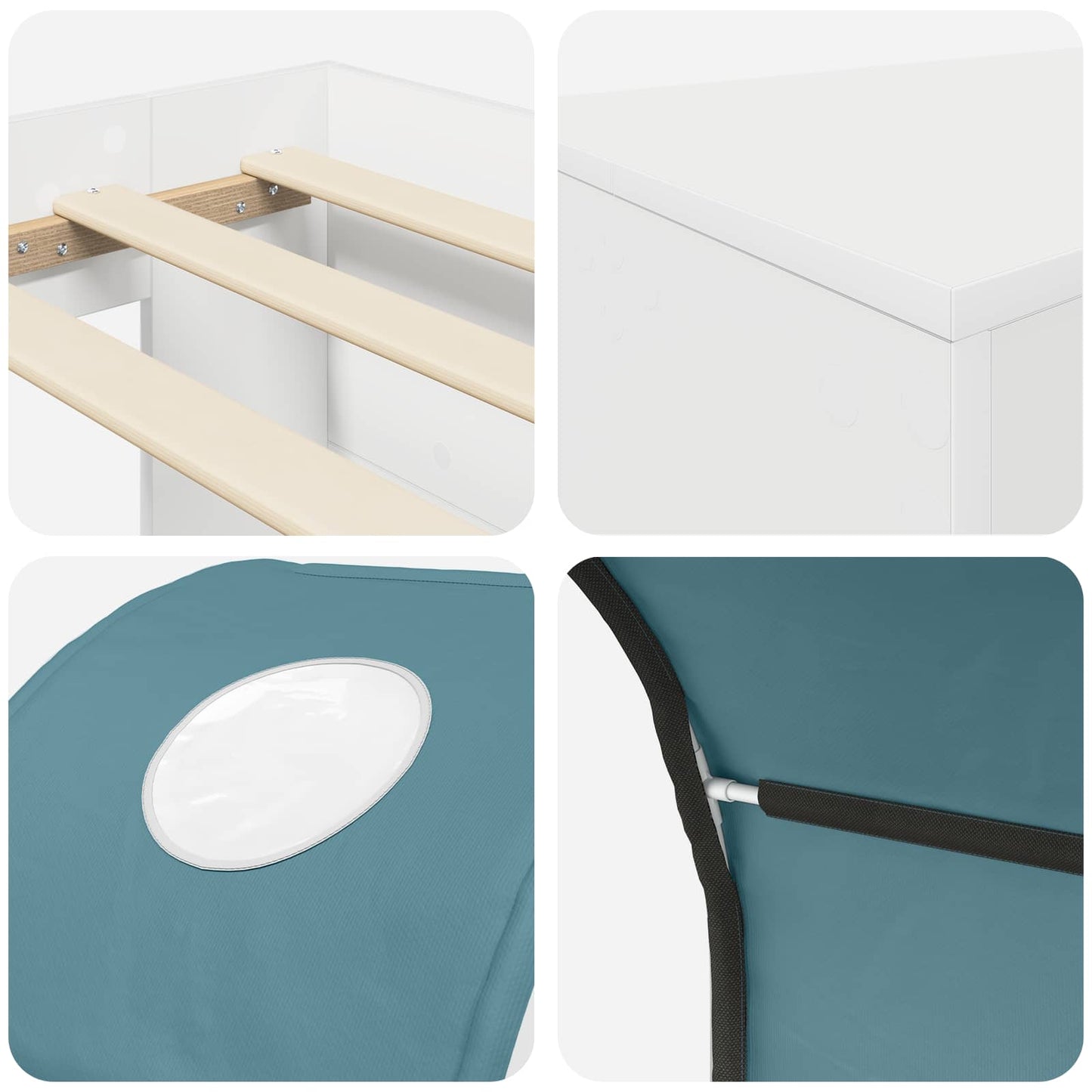 Letto con Tunnel 4 pcs Rovere Artigianale e Blu Chiaro | homemem39