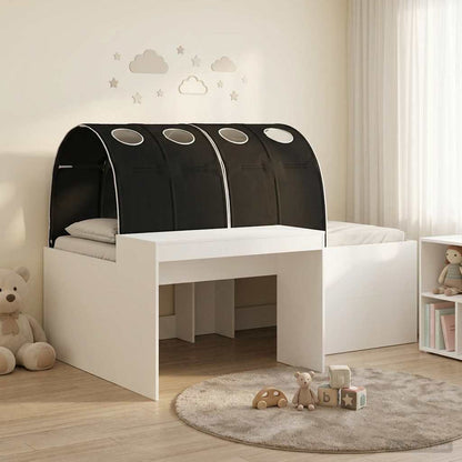 Letto con Tunnel 4 pcs Rovere Artigianale e Nero | homemem39