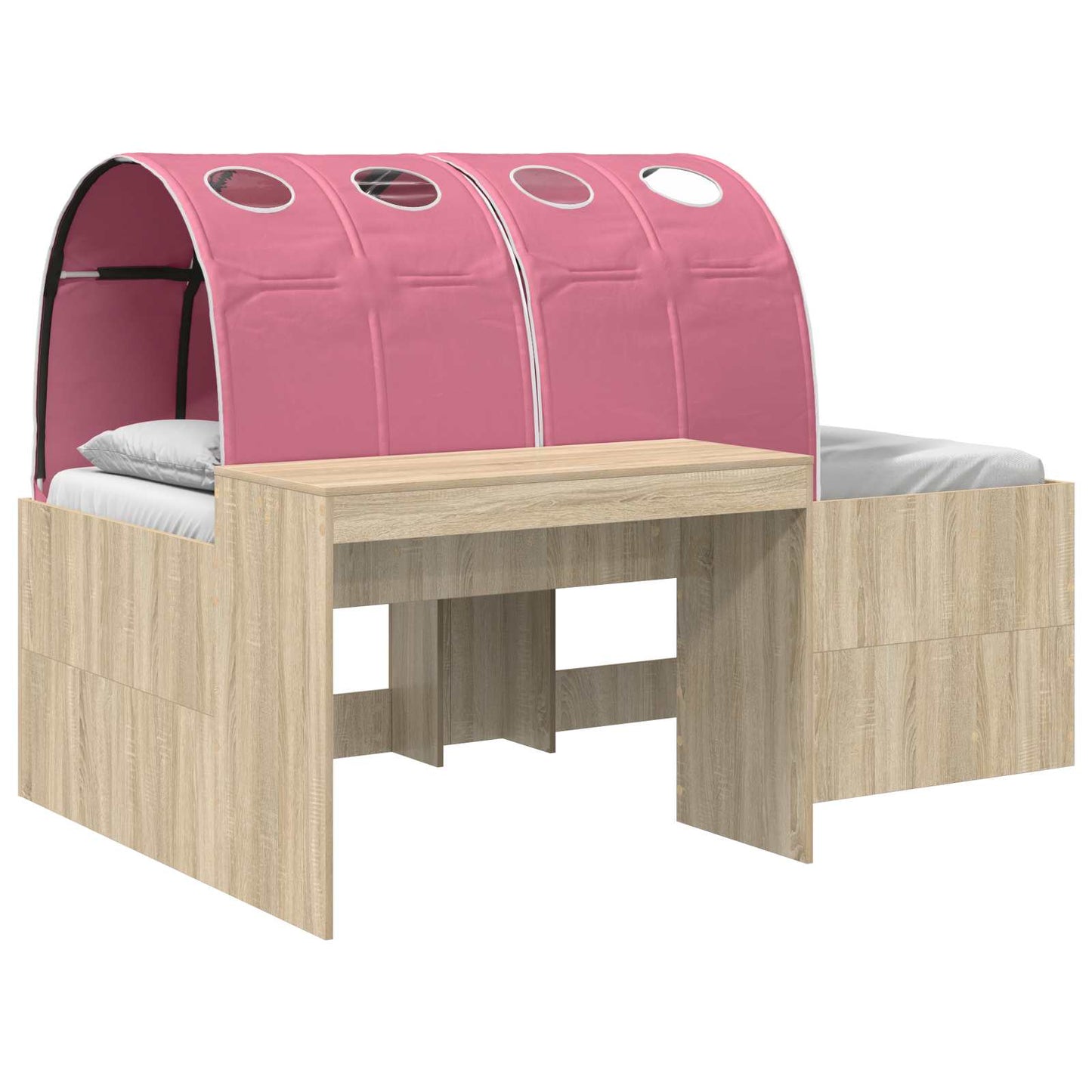 Letto con Tunnel 3 pz Rovere Artigianale e Rosa | homemem39