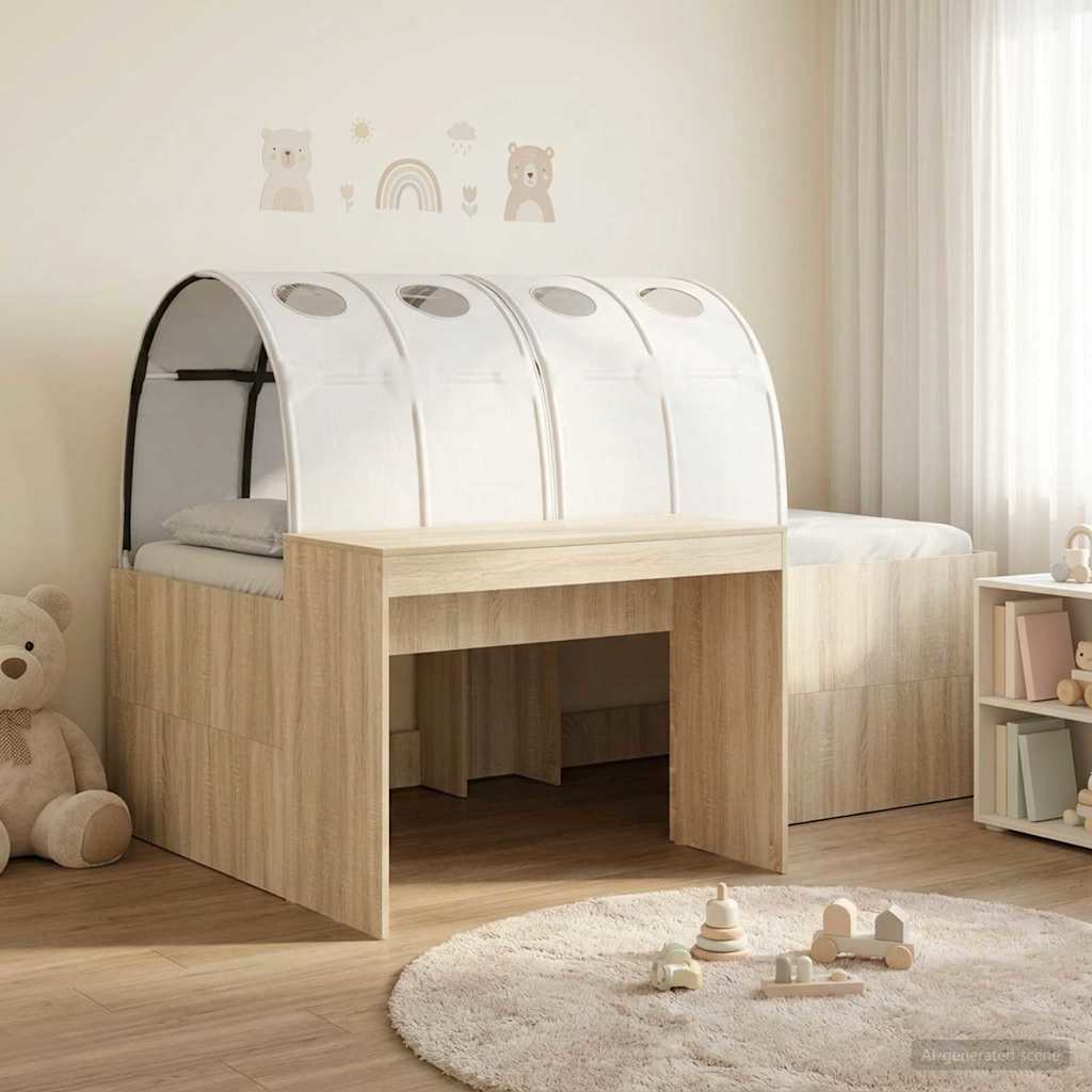Letto con Tunnel 3 pz Rovere Artigianale e Bianco | homemem39