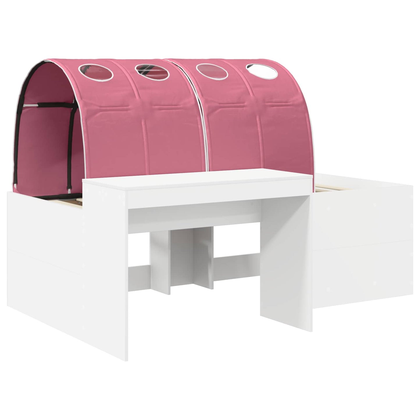 Letto con Tunnel 3 pz Bianco e Rosa Legno ingegnerizzato | homemem39