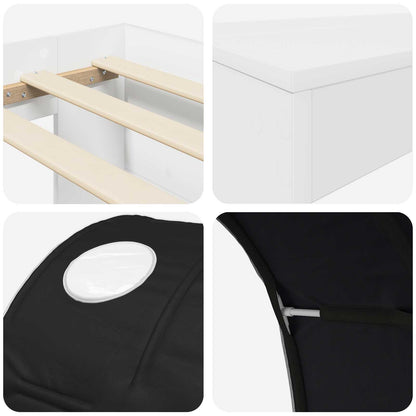 Letto con Tunnel 3 pz Bianco e Nero Legno ingegnerizzato | homemem39