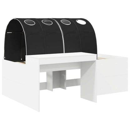 Letto con Tunnel 3 pz Bianco e Nero Legno ingegnerizzato | homemem39
