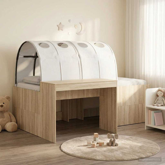 Letto con Tunnel 3 pz Rovere Sonoma e Bianco | homemem39