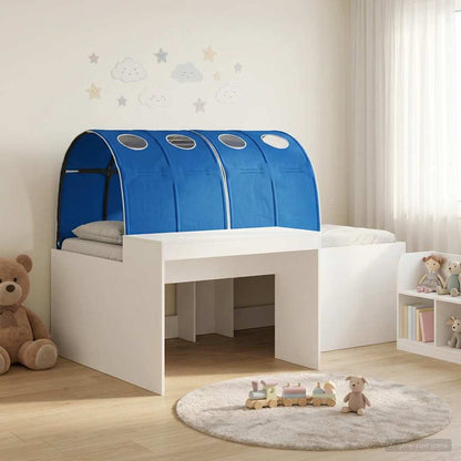 Letto alto per bambini con scrivania 3 pz Bianco e Blu | homemem39