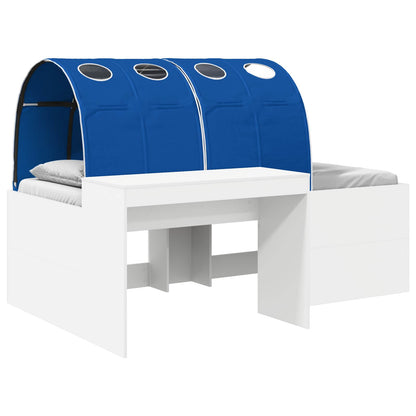 Letto alto per bambini con scrivania 3 pz Bianco e Blu | homemem39