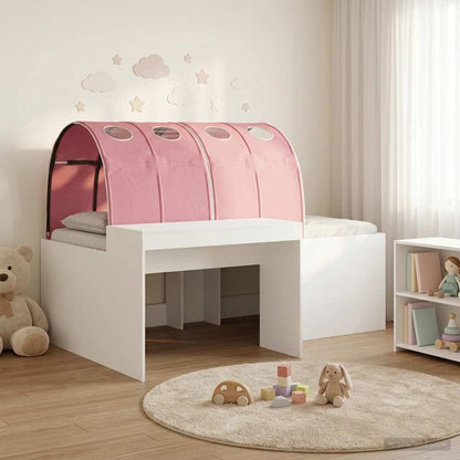 Letto alto per bambini con scrivania 3 pz Bianco e Rosa | homemem39