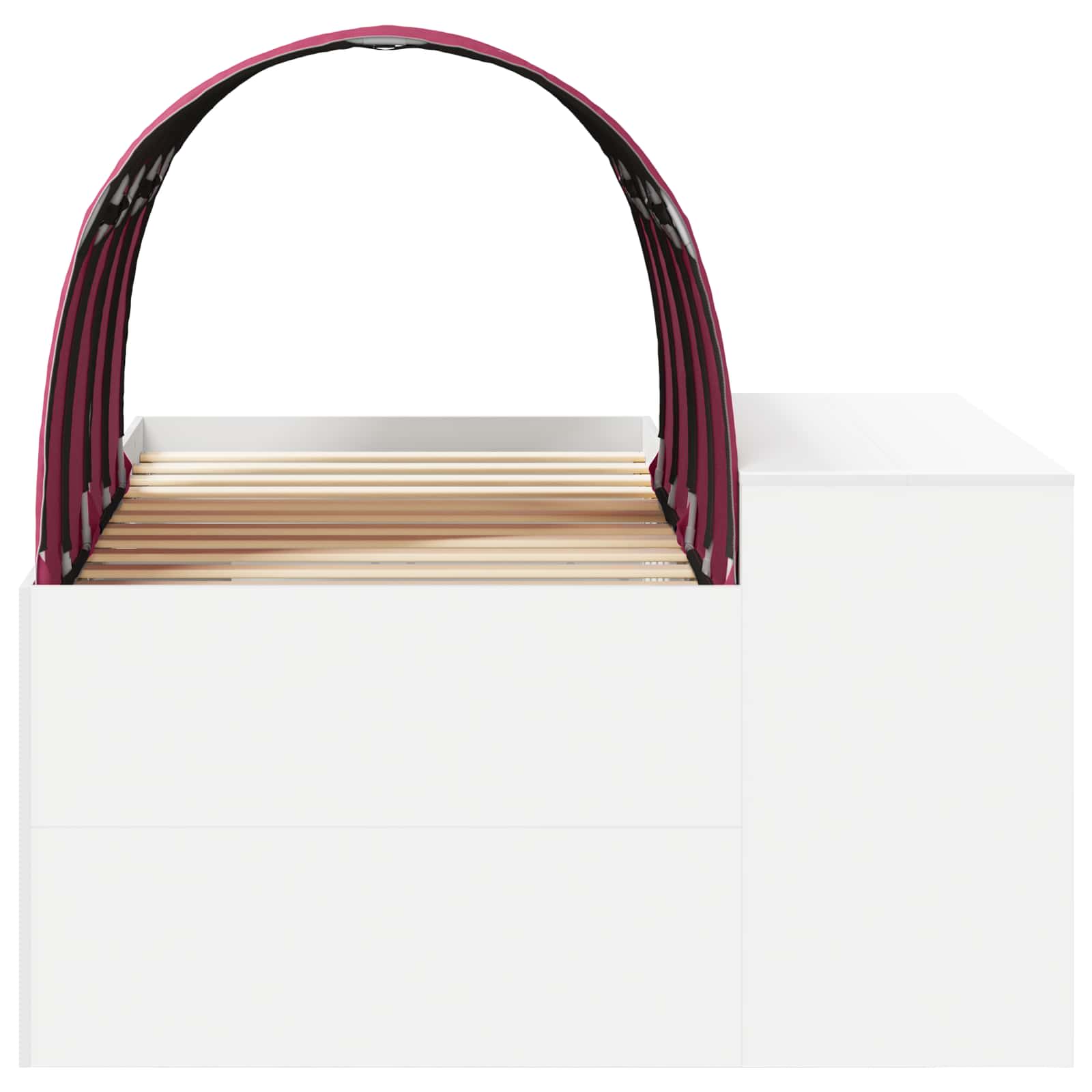 Letto alto per bambini con scrivania 3 pz Bianco e Rosso | homemem39