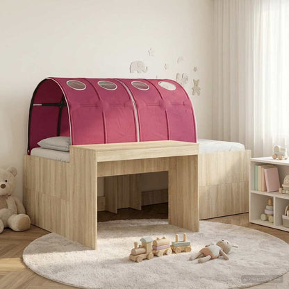 Letto alto per bambini con scrivania 3 pz Rovere Sonoma e Rosso | homemem39