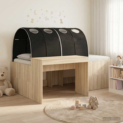 Letto alto per bambini con scrivania 3 pz Rovere Sonoma e Nero | homemem39
