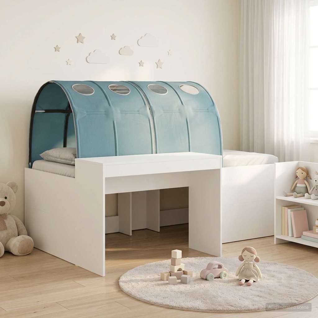 Letto con Tunnel 3 pz Rovere Artigianale e Blu Chiaro | homemem39