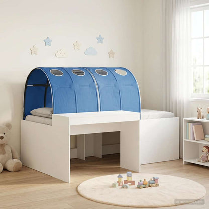 Letto con Tunnel 3 pz Rovere Artigianale e Blu | homemem39