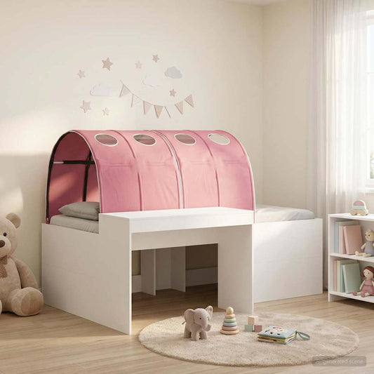 Letto con Tunnel 3 pz Rovere Artigianale e Rosa | homemem39