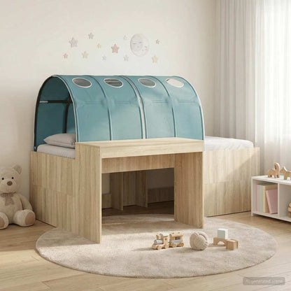 Letto con Tunnel 3 pz Rovere Artigianale e Blu Chiaro | homemem39