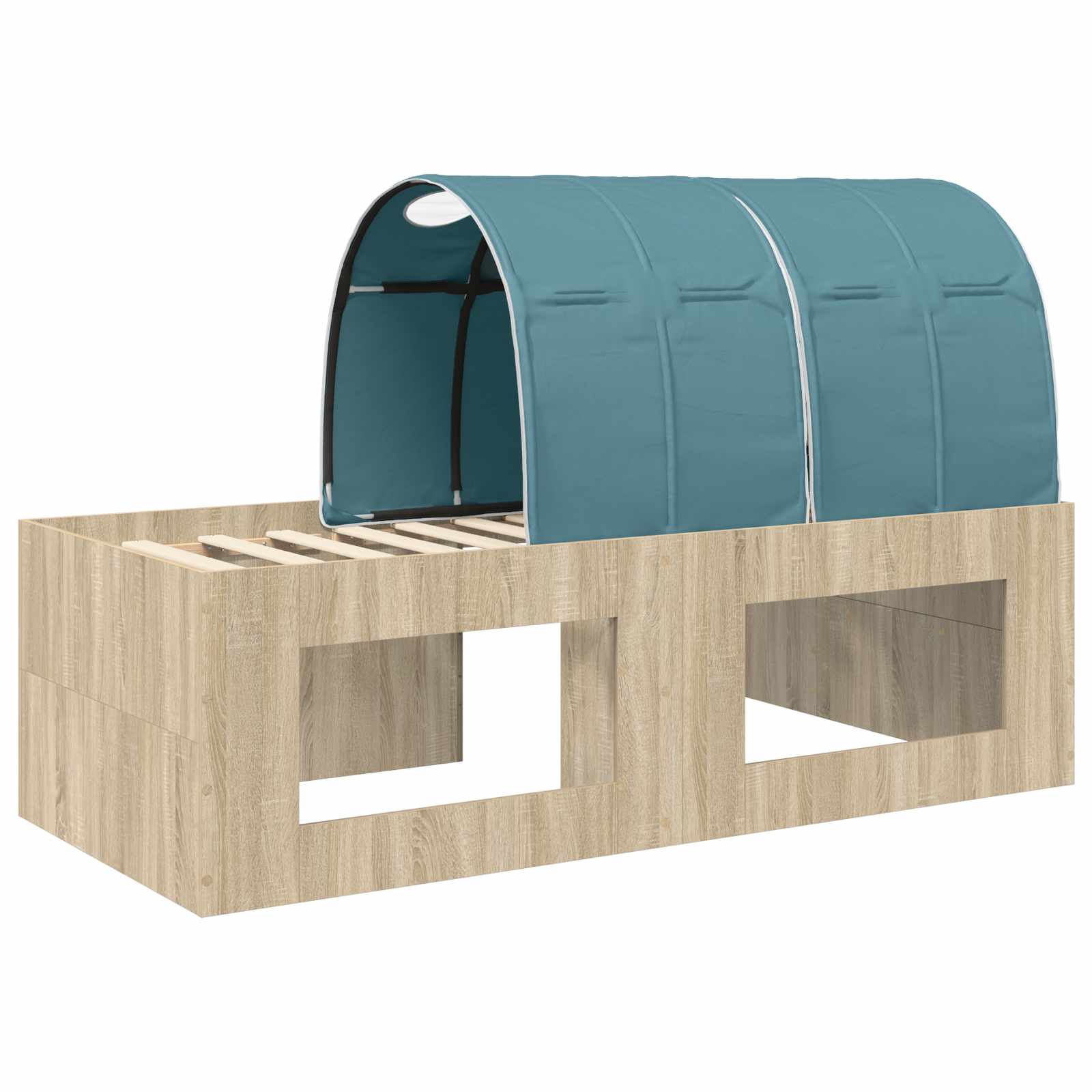 Letto con Tunnel 3 pz Rovere Artigianale e Blu Chiaro | homemem39