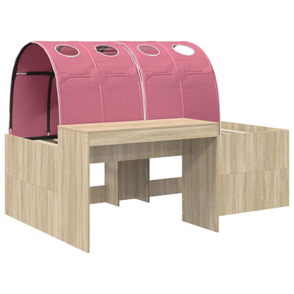 Letto con Tunnel 3 pz Rovere Artigianale e Rosa | homemem39