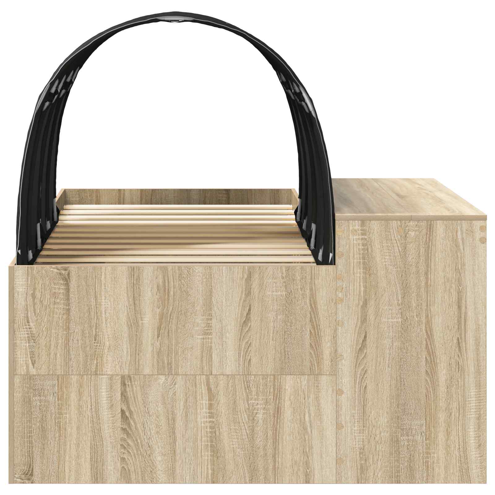 Letto con Tunnel 3 pz Rovere Artigianale e Nero | homemem39