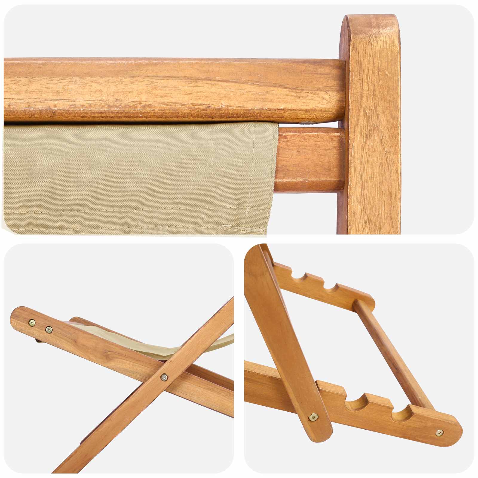 Sedia da spiaggia Beige Legno di teak solido | homemem39