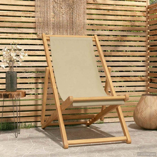 Sedia da spiaggia Beige Legno di teak solido