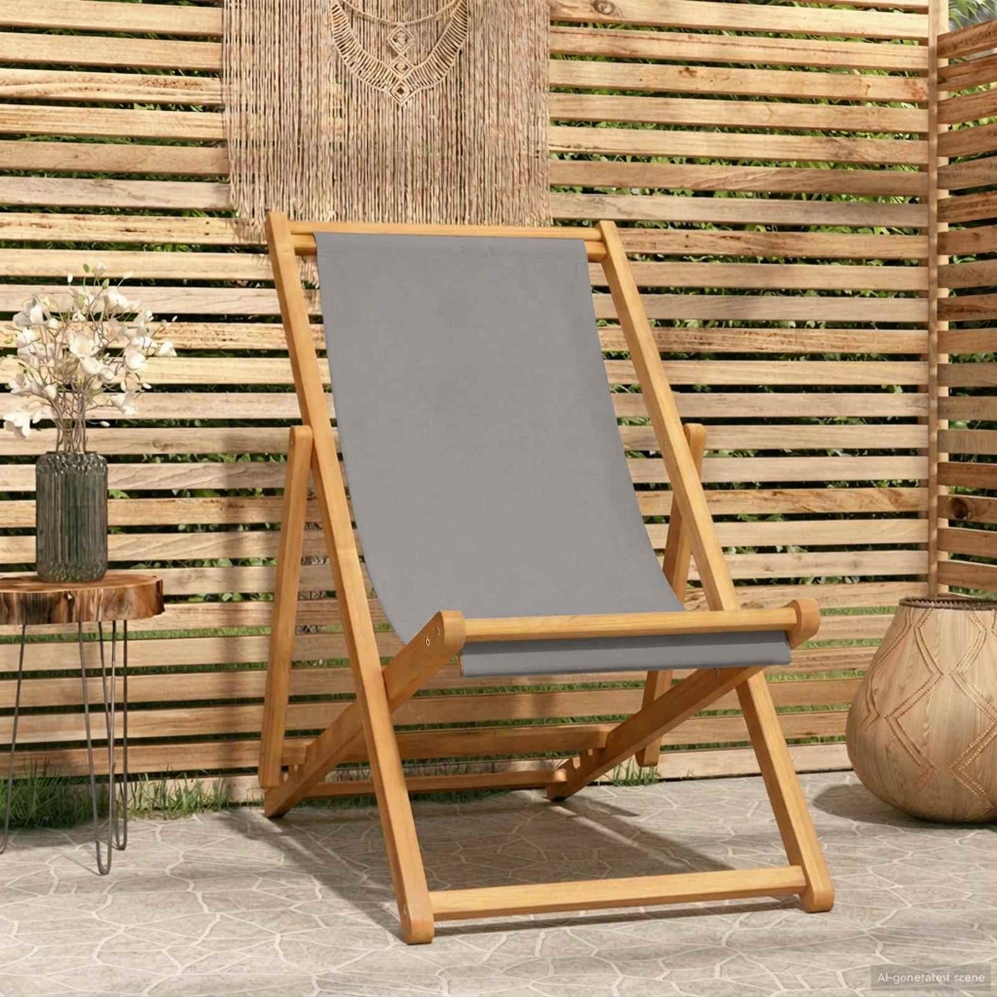 Sedia da spiaggia Grigio Chiaro Legno di teak solido | homemem39