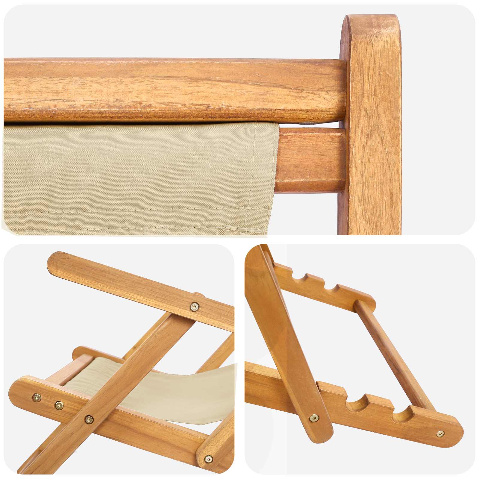 Sedia da spiaggia Beige Legno di teak solido | homemem39