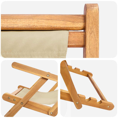 Sedia da spiaggia Beige Legno di teak solido | homemem39