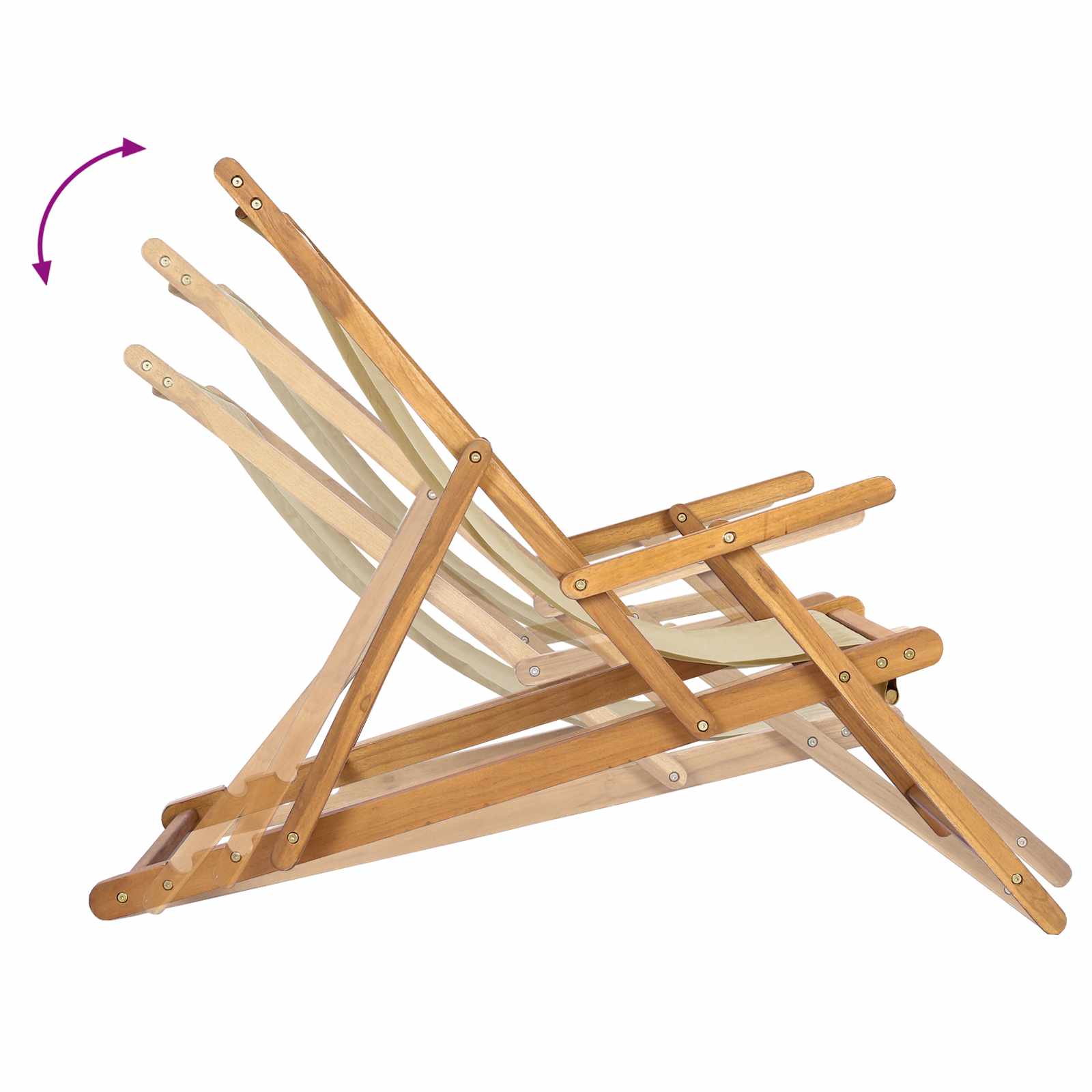 Sedia da spiaggia Beige Legno di teak solido | homemem39