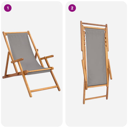 Sedia da spiaggia Grigio Chiaro Legno di teak solido | homemem39